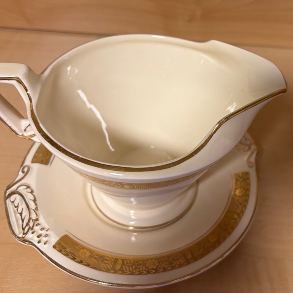 Burleigh Ware Zenith Gravy Boat with Underplate - Picture 4 of 5